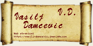 Vasilj Damčević vizit kartica